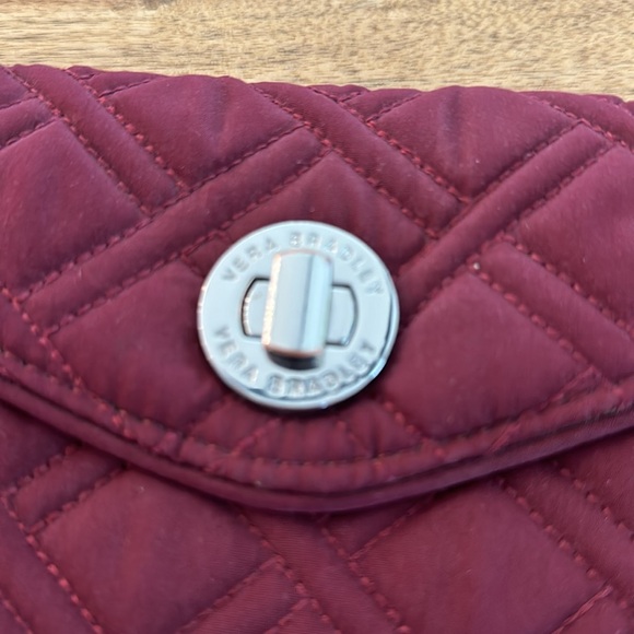 Vera Bradley maroon quilted wristlet purse wallet - Picture 3 of 9